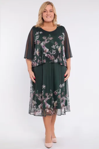 Rochie verde cu flori
