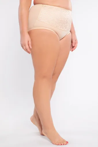 Chiloți modelatori bej cu dantelă florală