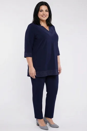 compleu bleumarin cu decolteu decorativ