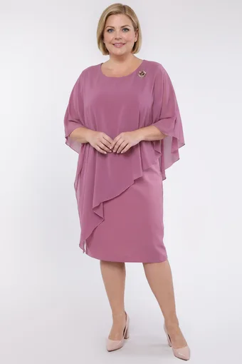Rochie mov pudrat cu broșă