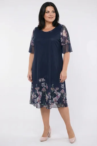 Rochie rochie cu flori bleumarin