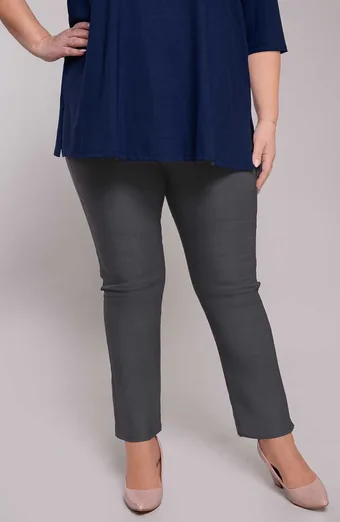 Pantaloni gri cu picioare conice