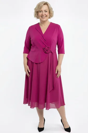 Rochie fuchsia cu trandafir