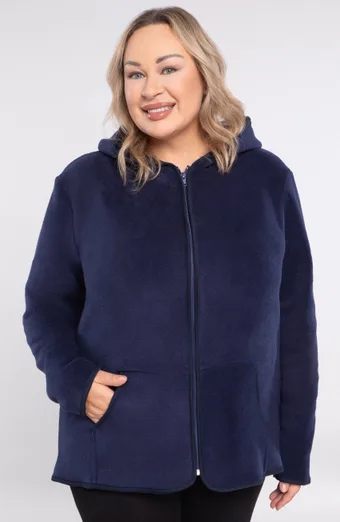 Hanorac simplu din hanorac din polar bleumarin