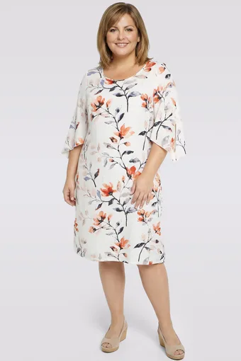 Rochie rochie cu flori bej