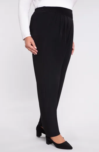 pantaloni eleganți negri cu jug