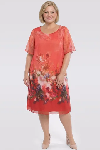 Rochie rochie cu flori portocalie