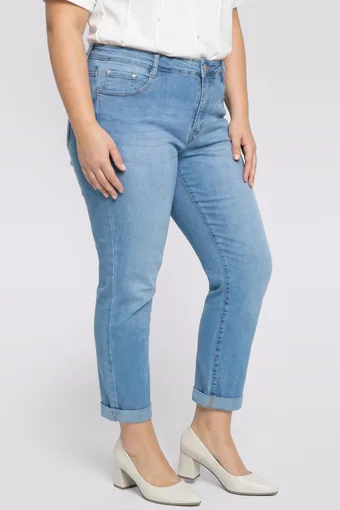 Pantaloni din denim cu buzunare și decorațiuni