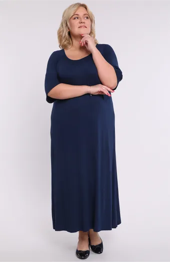 Rochie lunga in bleumarin inchis