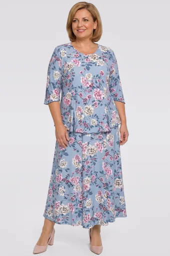 compleu floral albastru deschis