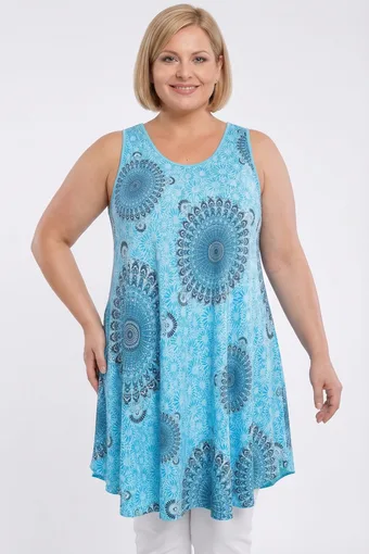 Tunică albastru deschis cu model