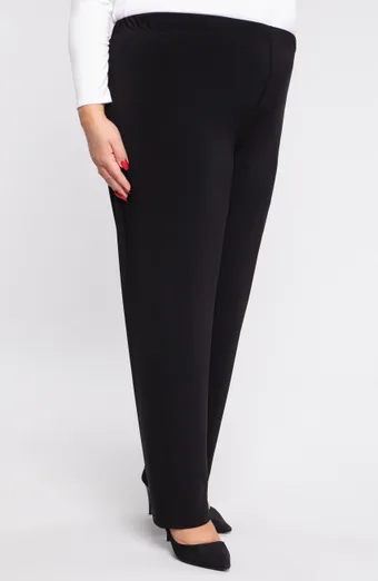 Pantaloni negri din material moale tricotat