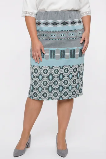 Fustă cu model albastru și alb