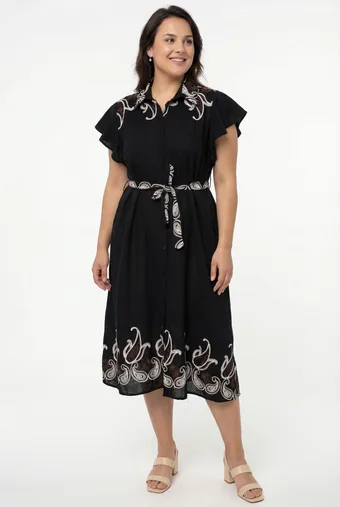 Rochie maro ecru cu buline