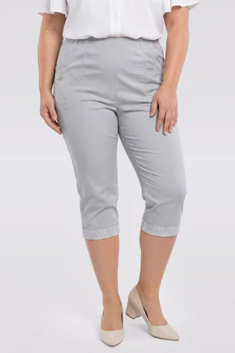 Pantaloni gri deschis cu manșete în curele
