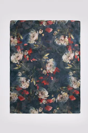 Eșarfă verde cu model floral