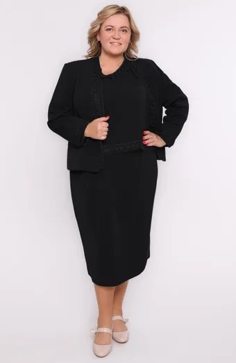 Costum negru din trei piese