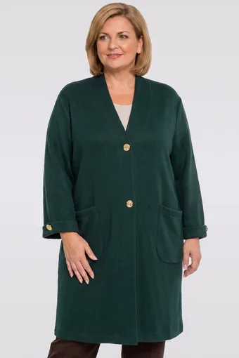 pulover lung verde închis