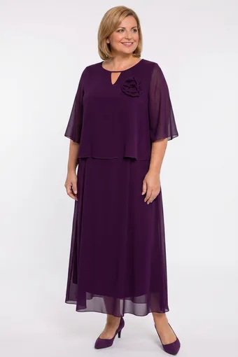 Rochie elegantă violetă cu decorațiuni