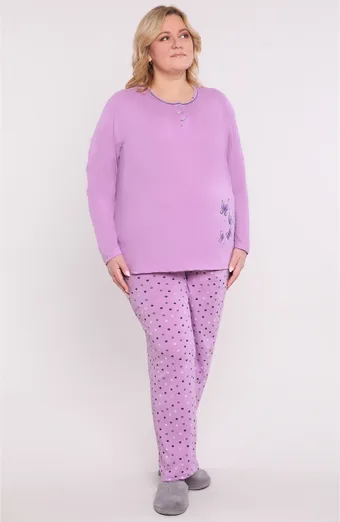 pijama mov cu cercuri învârtite