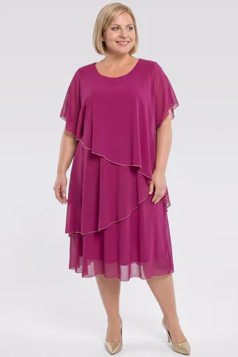 Rochie roz cu garnitură aurie