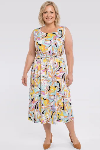 Rochie albă cu model colorat