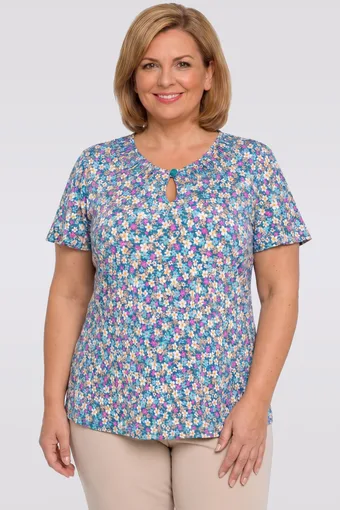 Bluză albastră cu flori mici