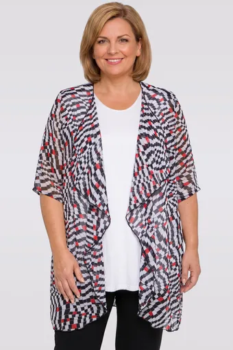 Cardigan cu model geometric