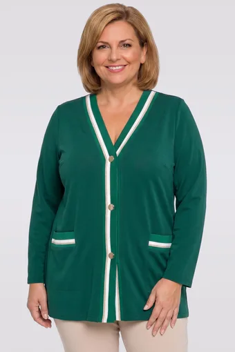 pulover verde cu curele aurii