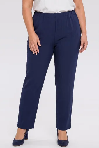 Pantaloni din viscoză bleumarin