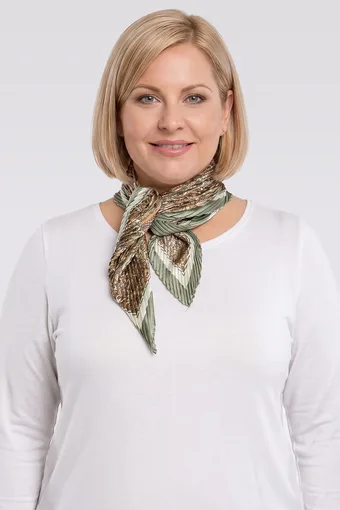 eșarfă verde plisată cu model