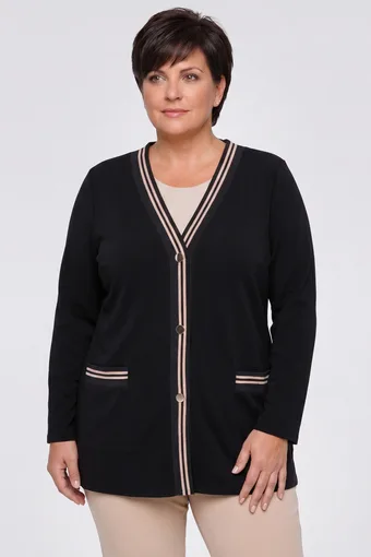pulover negru cu curele decorative aurii