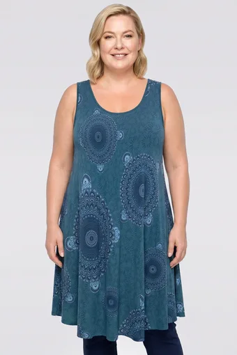 Tunică verde închis cu model