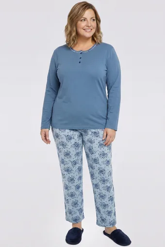 pijama albastre și albastre cu trandafiri