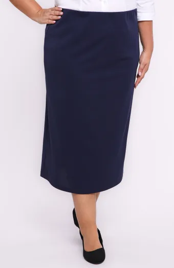 Fustă lungă elegantă bleumarin