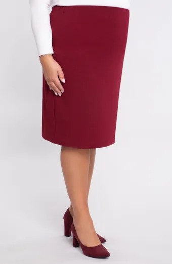 Fustă dreaptă clasică bordo