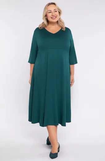 Rochie evazată verde închis