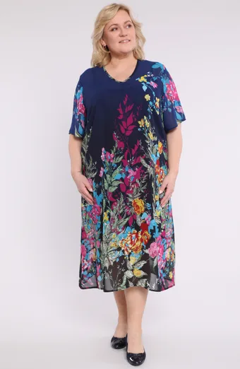 Rochie din sifon de padure inflorita