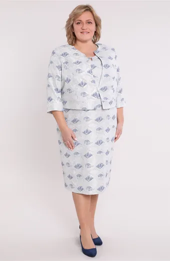 Costum elegant cu model bleumarin