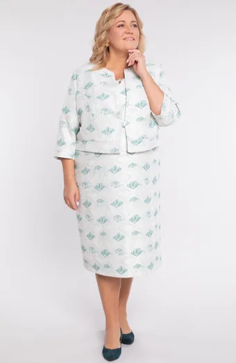 Costum elegant cu model verde