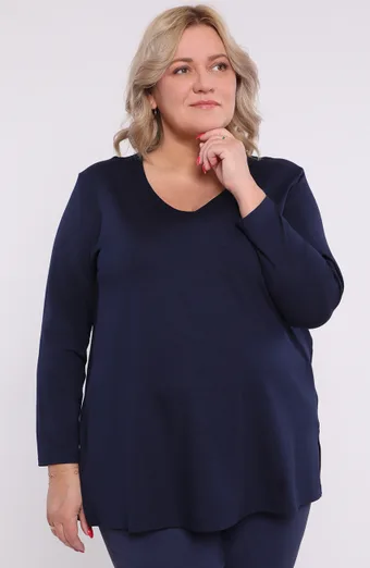 Bluză din viscoză bleumarin