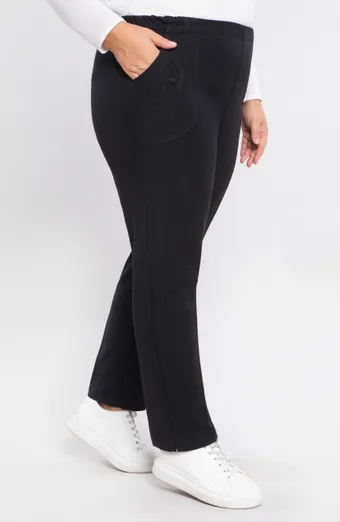 Pantaloni negri eleganti cu buzunare