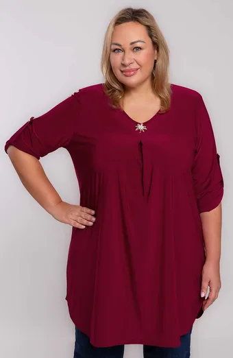 Tunica burgundy cu brosa