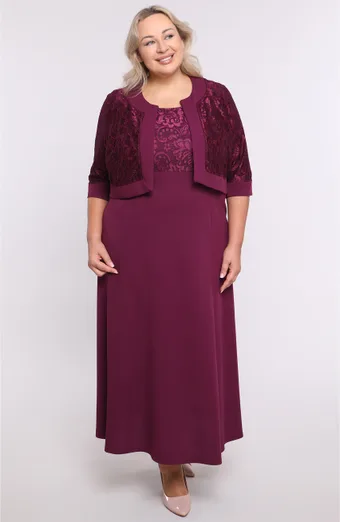 Set violet cu bolero din dantelă