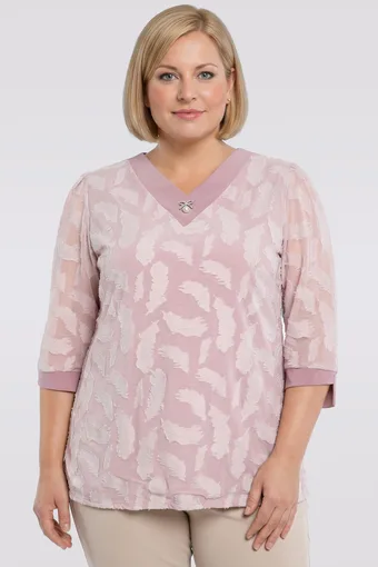 Bluză roz cu model