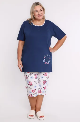 Pijamale bleumarin, pantaloni lejeri