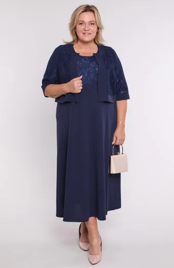 Set bleumarin cu bolero din dantelă