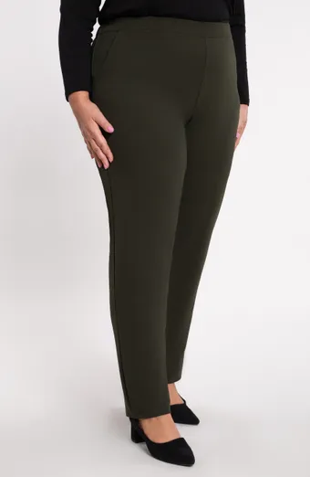 Pantaloni verde închis cu buzunare