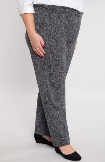 Pantaloni în spic de hering alb-negru