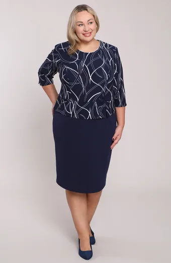 Rochie bleumarin model alb